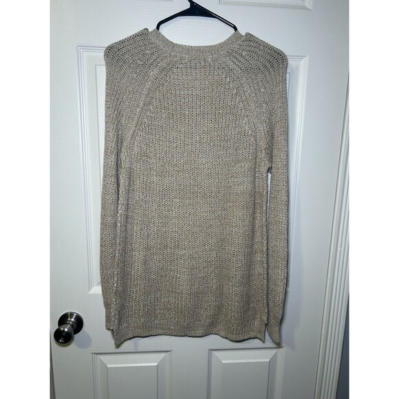 Studio Works Women’s Long Sleeve Pull Over Cable Knit Sweater Beige Size Medium - Picture 5 of 6